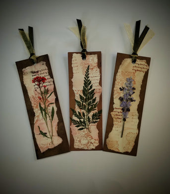 Pressed Flower Book Marks Set of 3