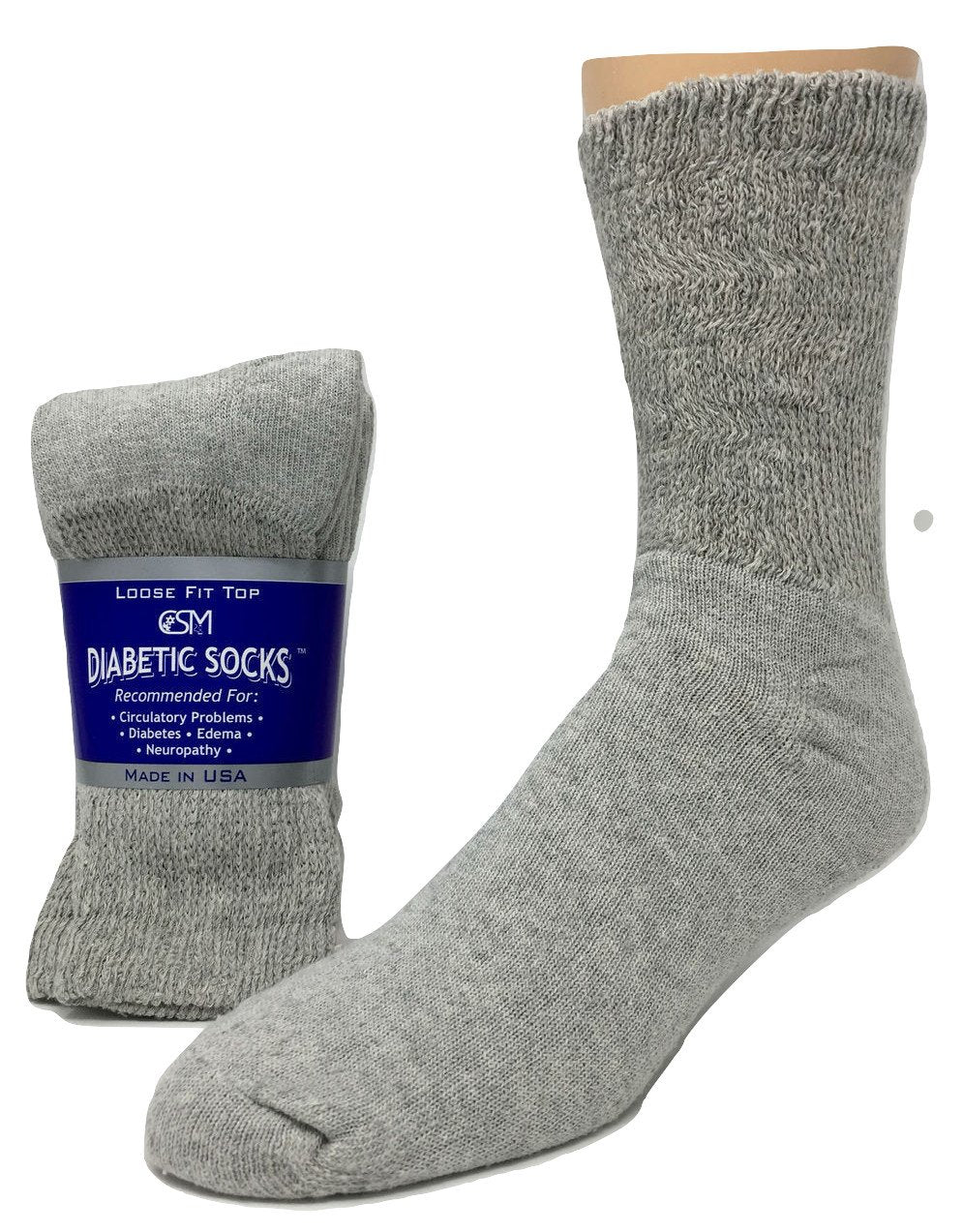 Creswell Men Gray Diabetic Crew Socks – Socks and More for You