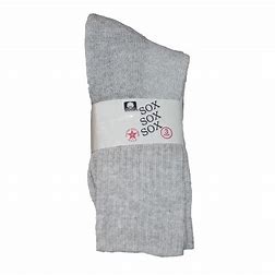 Kids Gray Crew Sock Size 4-6